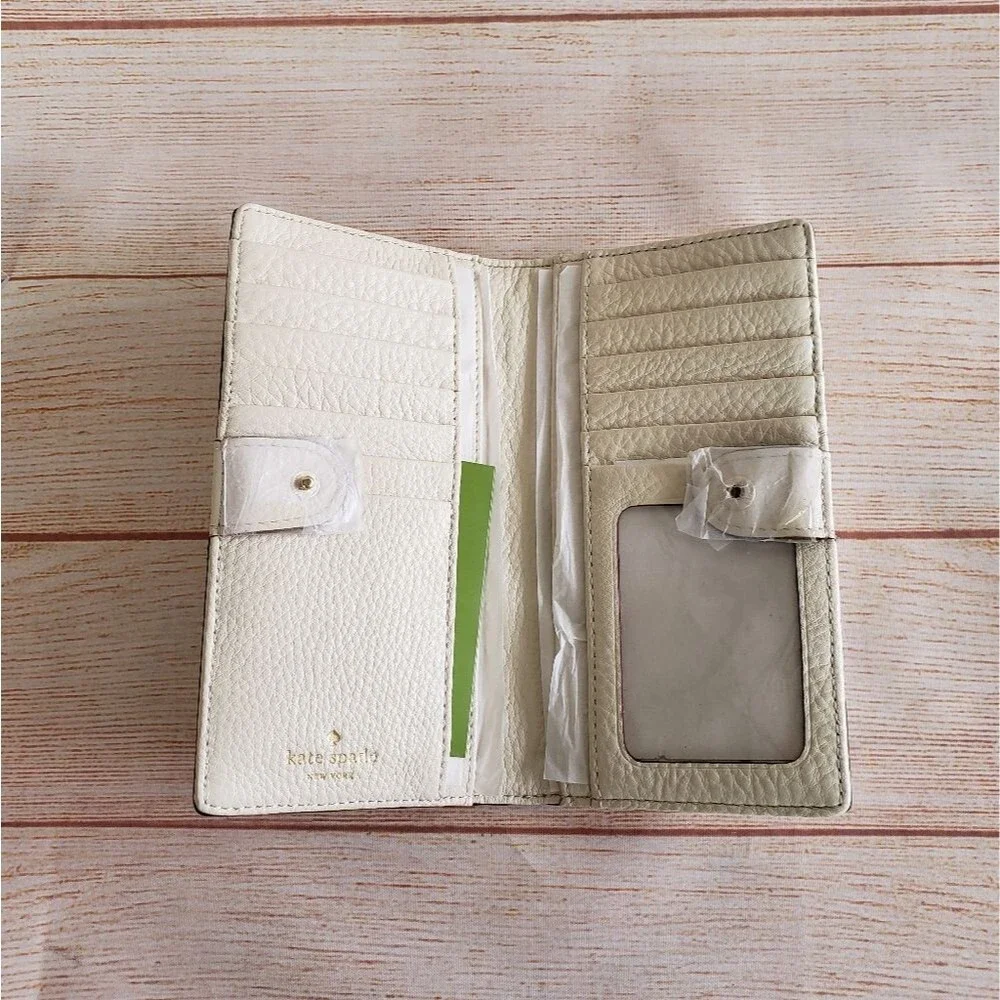 Kate Spade Saffiano Leather Metallic Wallet with Gift Box